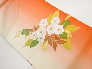 リサイクル　花に枝葉模様織出し名古屋帯